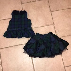 Janice and Jack green/blue tartan two piece dress